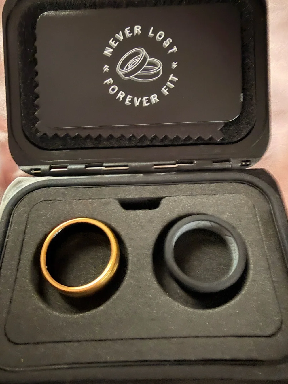 8mm Beveled Ring Set — 24K Gold & Tantalum